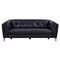 Armen Living Primrose Contemporary Sofa in Dark Metal Finish and Navy Genuine Leather LCPR3NV - alternate 1